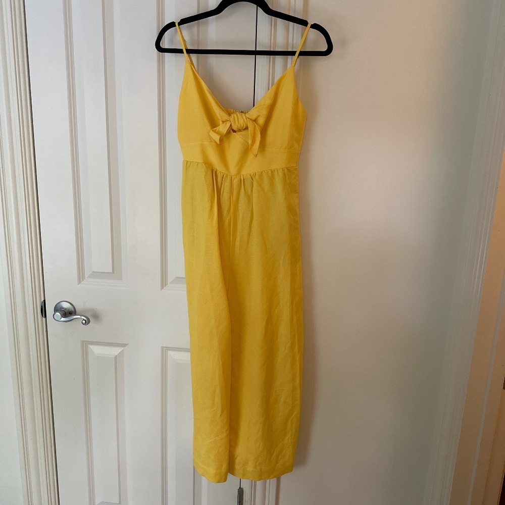 Loft bright yellow linen jumpsuit 0P